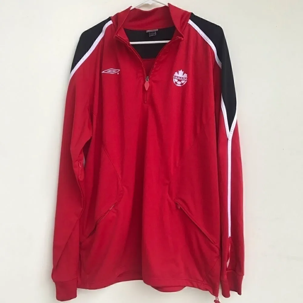 Umbro Soccer Red Team Canada Zippered Pullover XXL - Picture 2 of 12